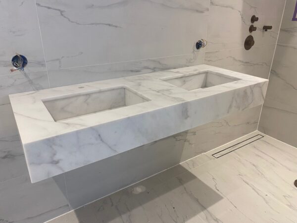 Marmer wastafelblad Blanco Ibiza